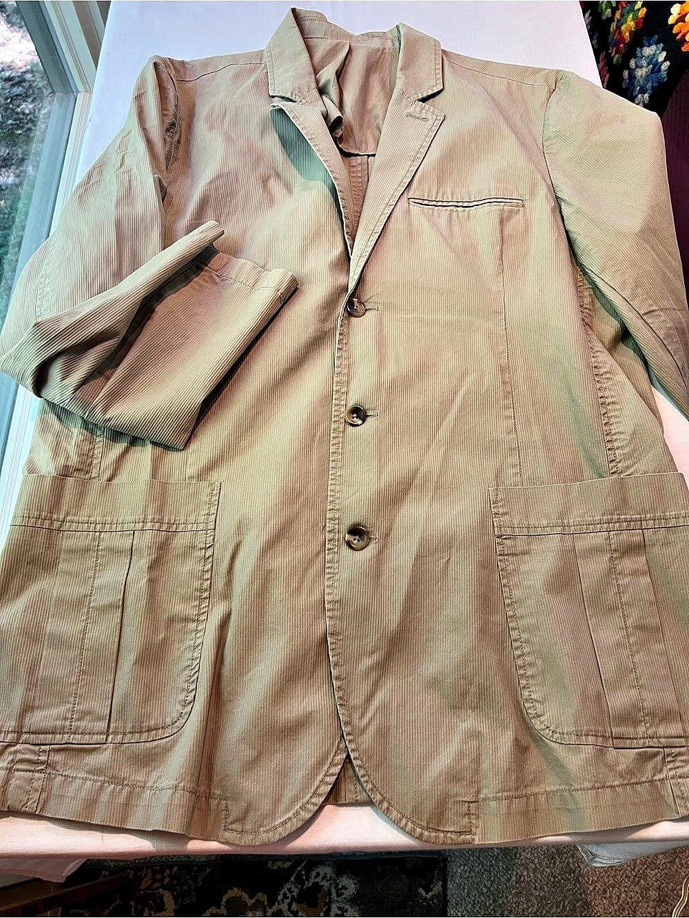 Banana Republic Beige Cotton Blend Blazer Size XL
